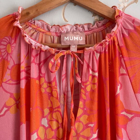 Show Me Your Mumu Womens Sheer Floral Boho Babydoll Dress Size M Festival - Picture 4 of 9